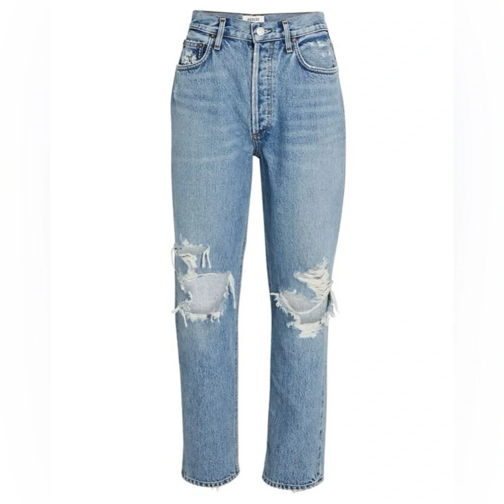 AGOLDE Fen Cropped Straight-Leg Jeans in Wander Wash
